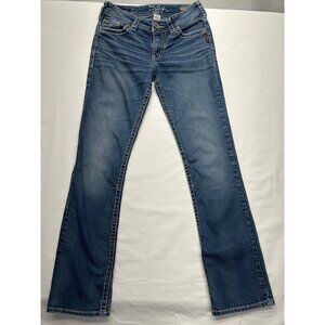 Silver Jeans Co. Womens Bootcut Distressed Medium Wash Denim Jeans 29/33